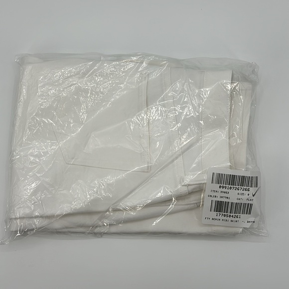 J Crew Factory White denim midi skirt size 0 NWT BY053 - Picture 9 of 10